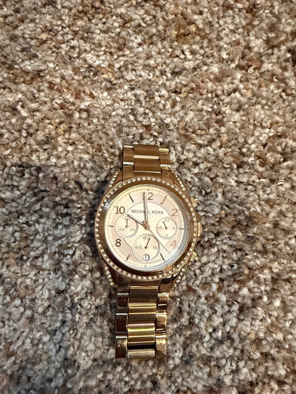 Michael Kors Rose Gold Crystal Accent Bracelet Watch